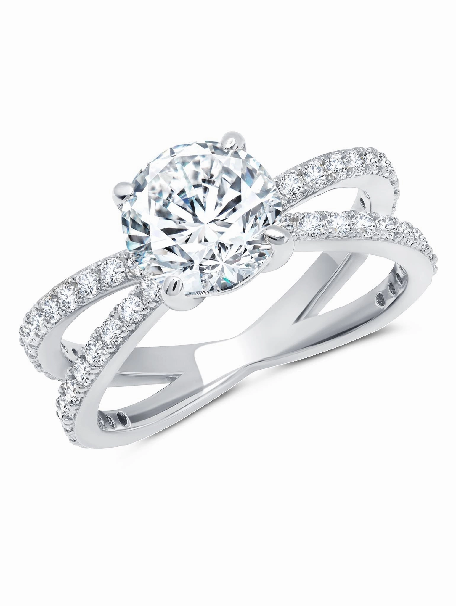 Round Brilliant Cut Unity Ring Finished in Pure Platinum
