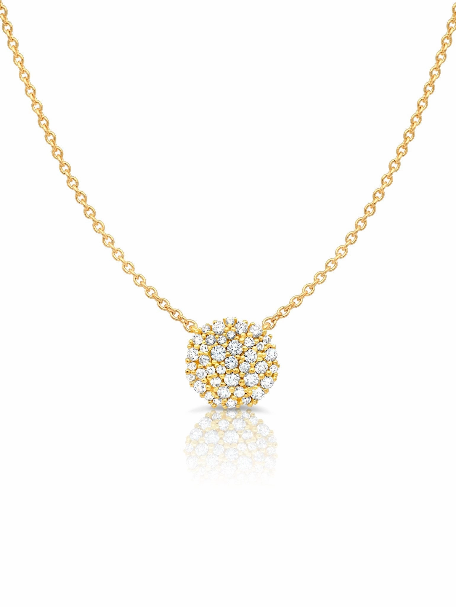 Round Glisten Necklace Finished in Gold
