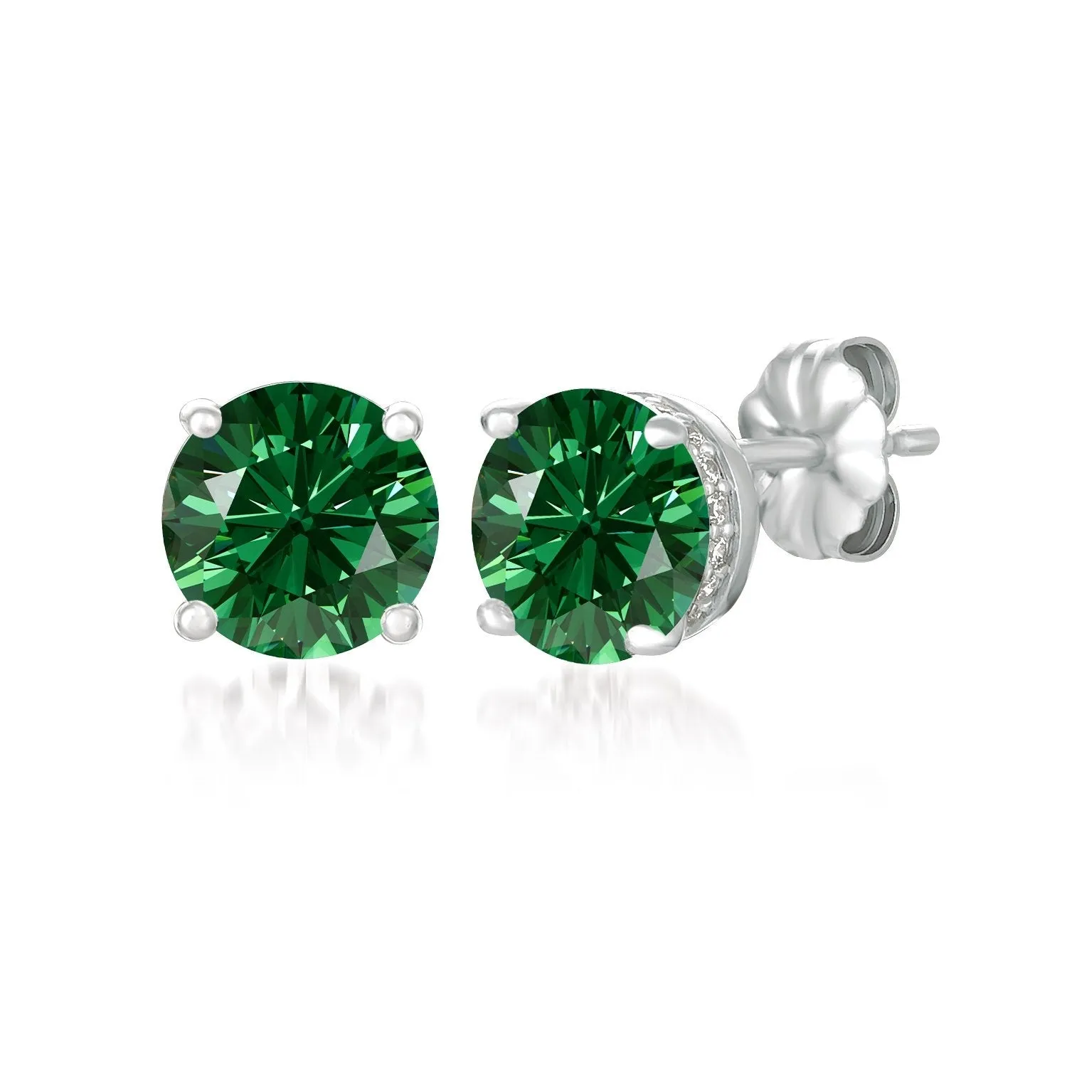 Royal Green Earrings in Platinum