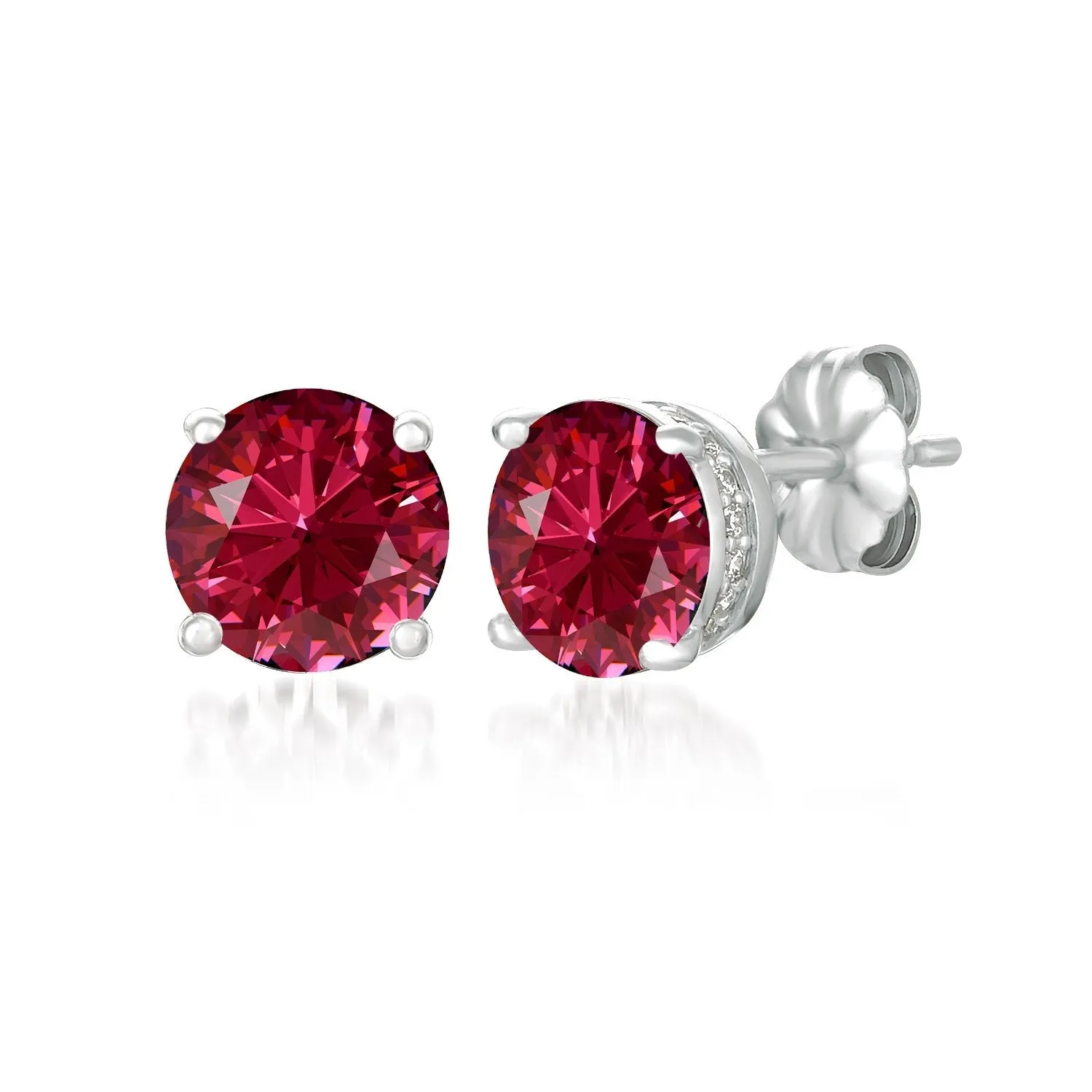 Royal Red Earrings in Platinum
