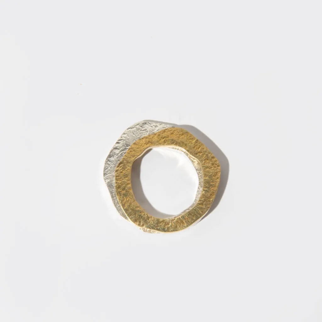 SALE - Organic Shape Ring - Hammered Brass