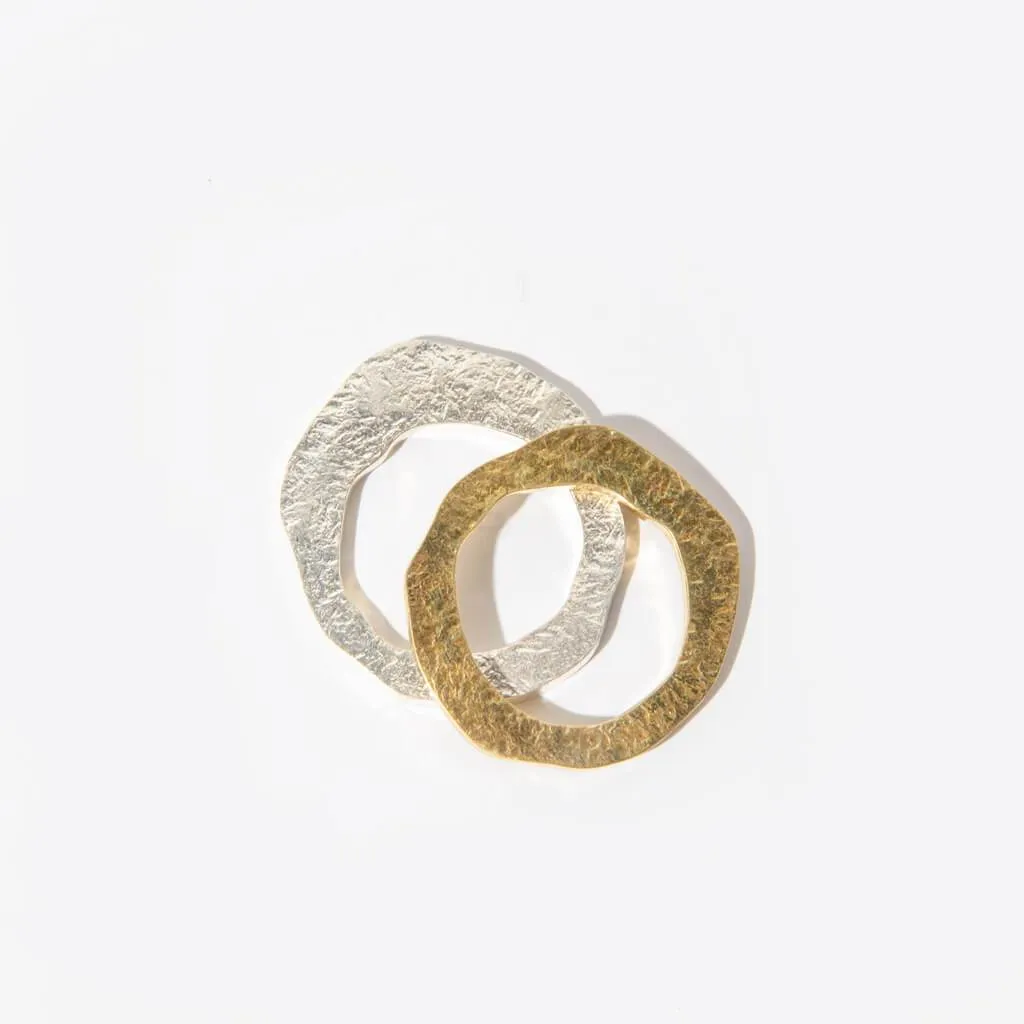 SALE - Organic Shape Ring - Hammered Sterling Silver
