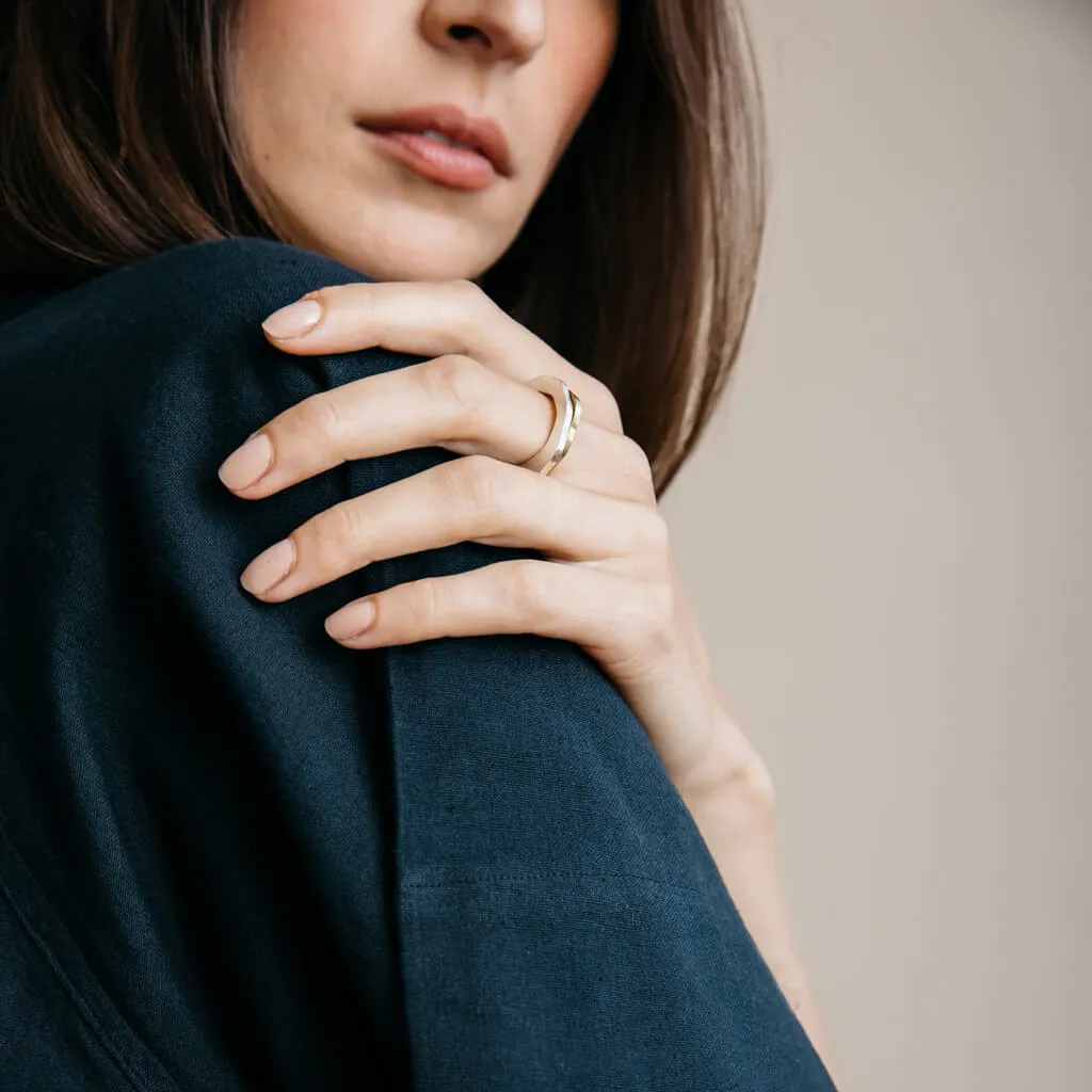 SALE - Organic Shape Ring - Hammered Sterling Silver