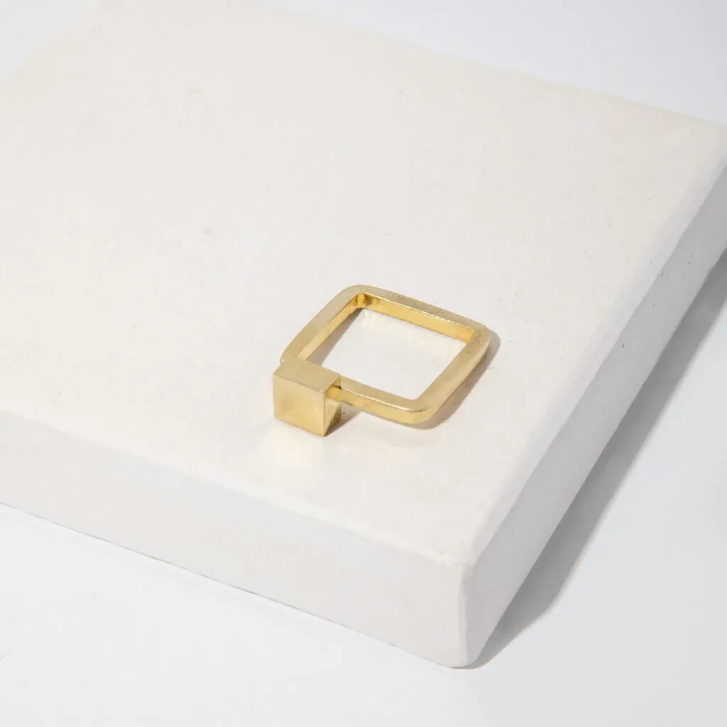 SALE - Square Stacking Ring - Brass