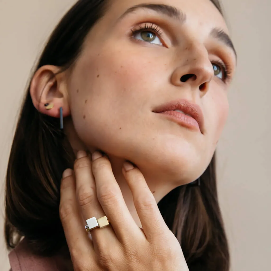 SALE - Square Stacking Ring - Brass