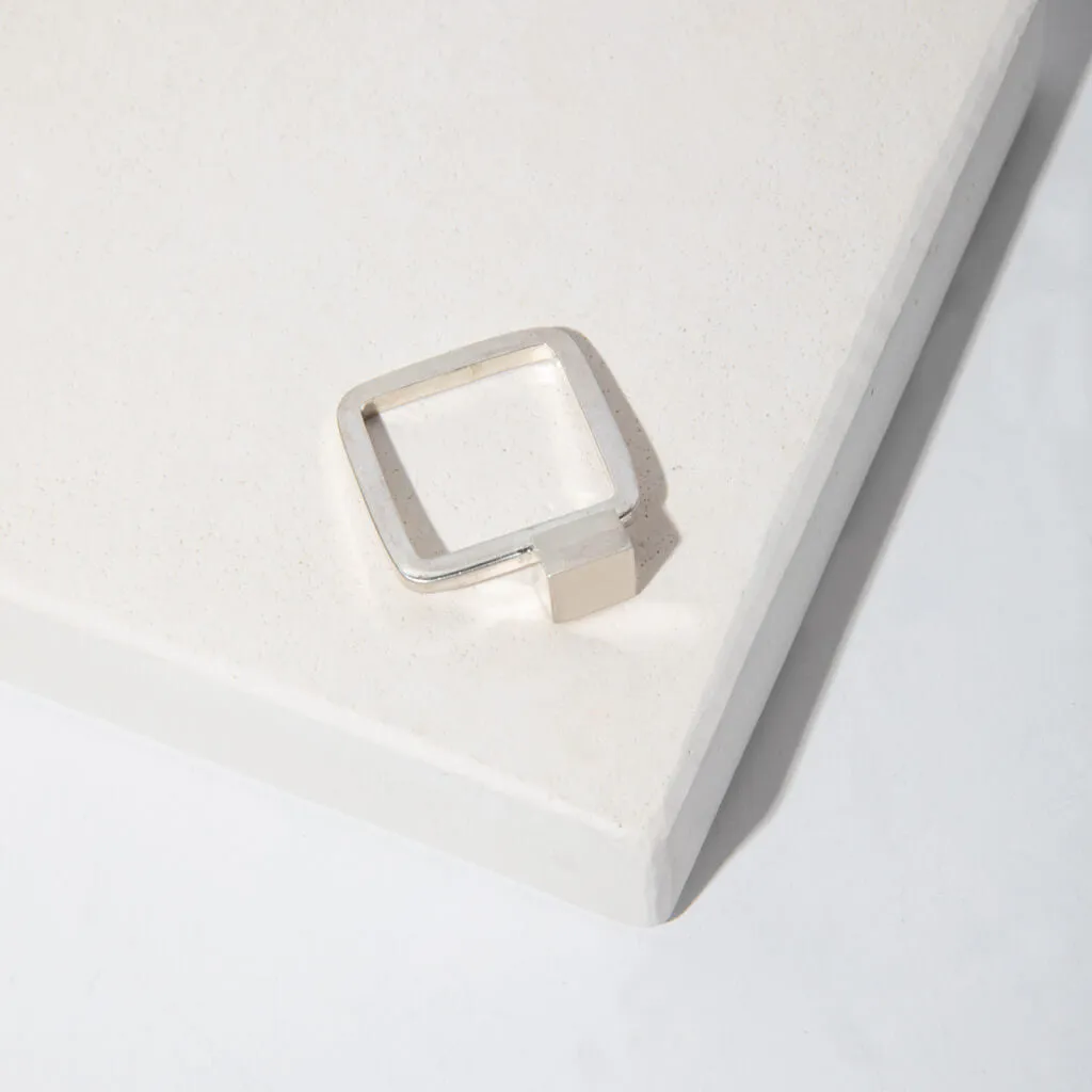 SALE - Square Stacking Ring - Sterling Silver