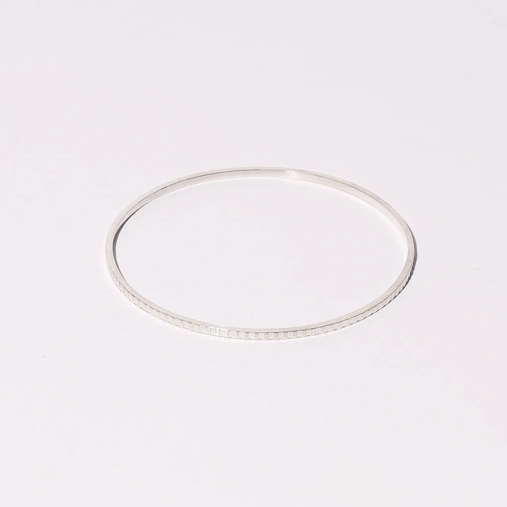 SALE - Thin or Medium Ridge Bangle Bracelet - Sterling Silver