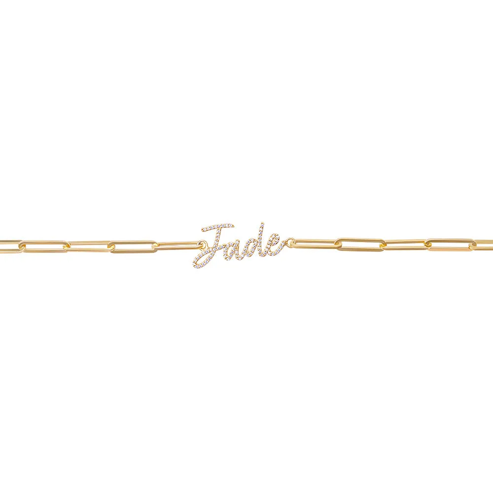 Script Name On A Link Chain Bracelet