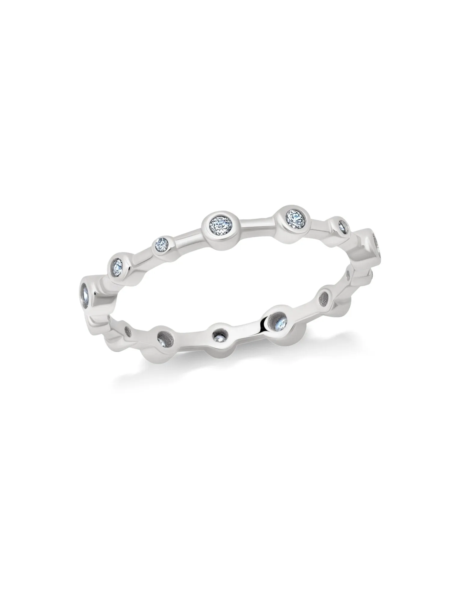 Single Row Bezel Shimmer Eternity Ring