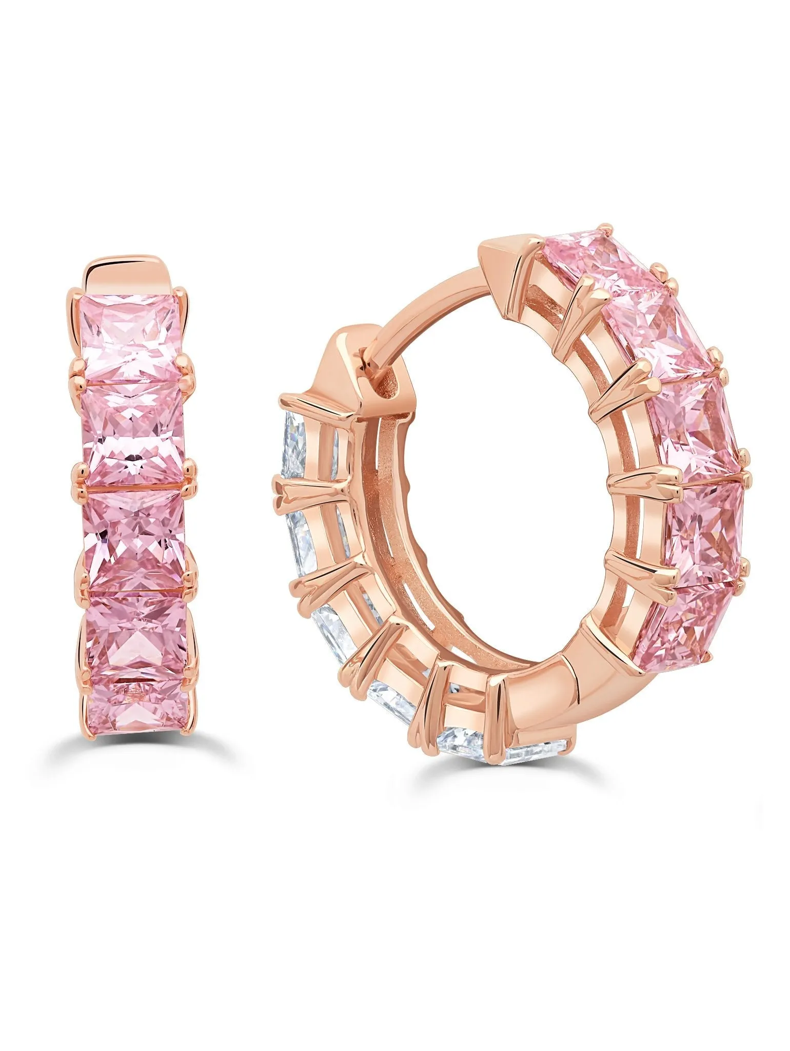 Small Pink and Clear Huggies in Rose