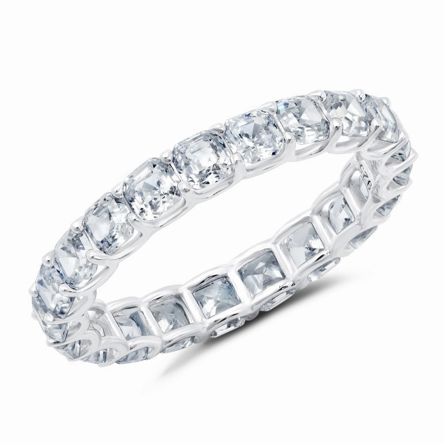 Small Asscher Cut Eternity Band in Platinum