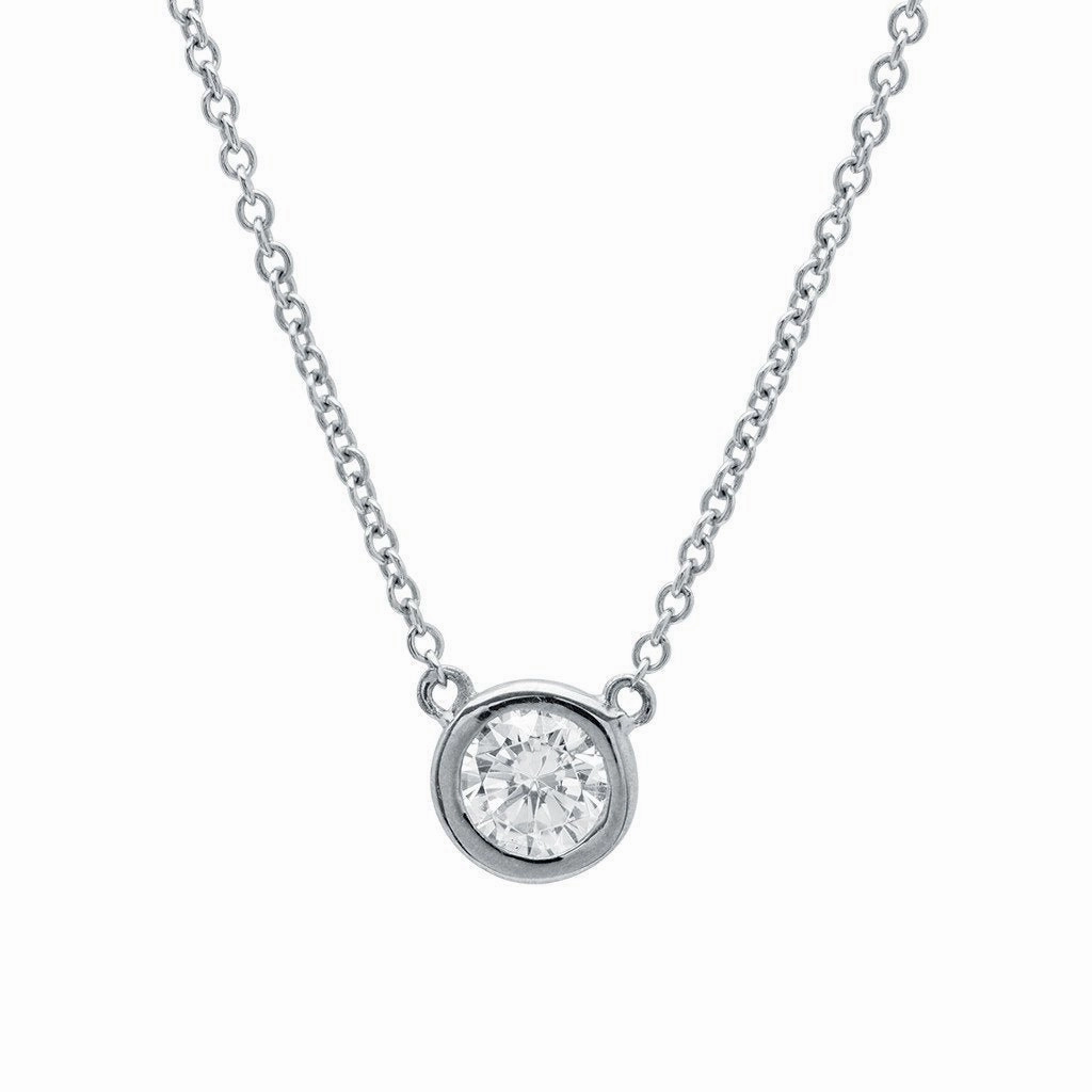 Small Bezel Pendant in Platinum
