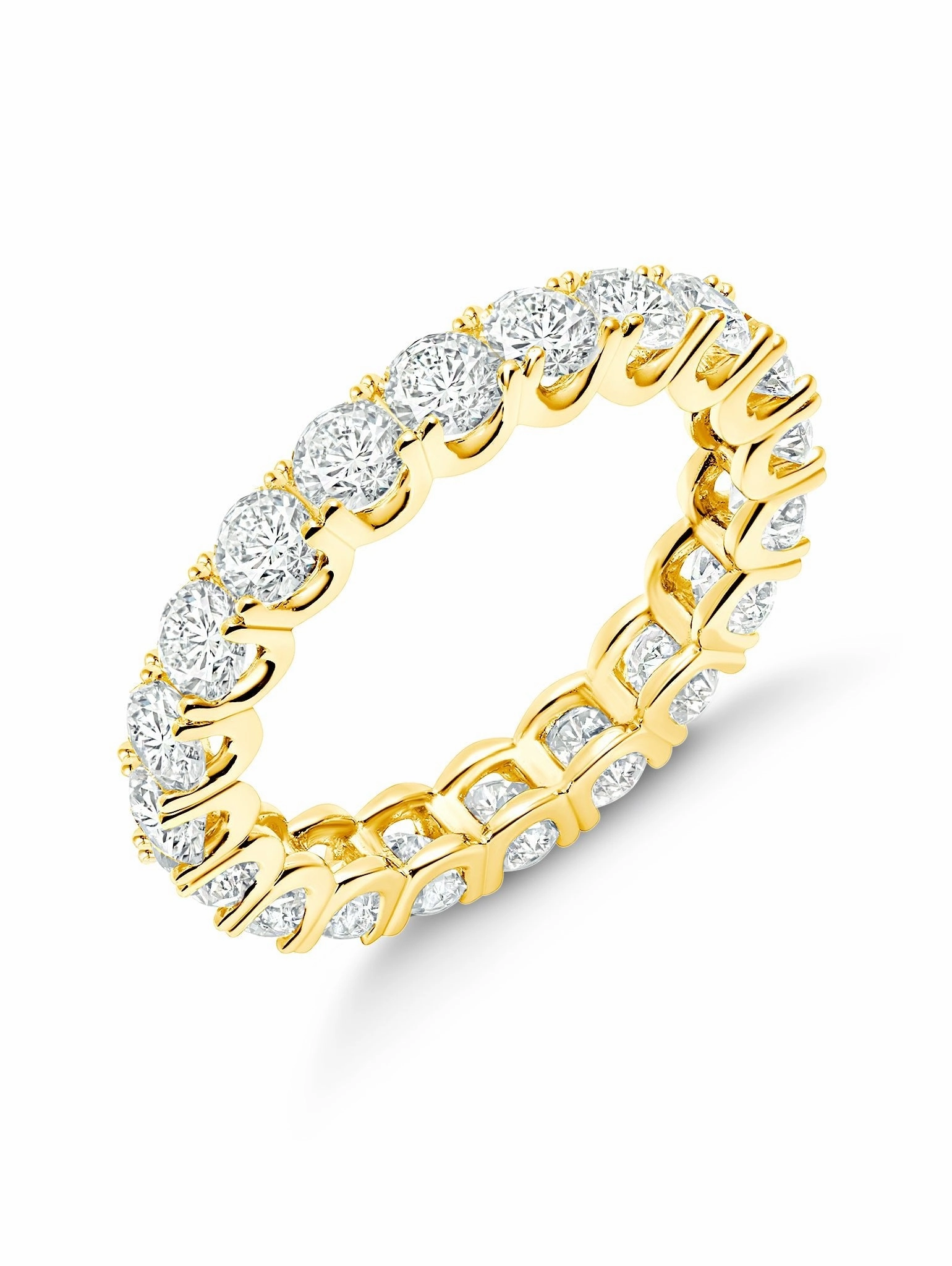 Small Round Cut Eternity Band Finished in 18kt Yellow Gold