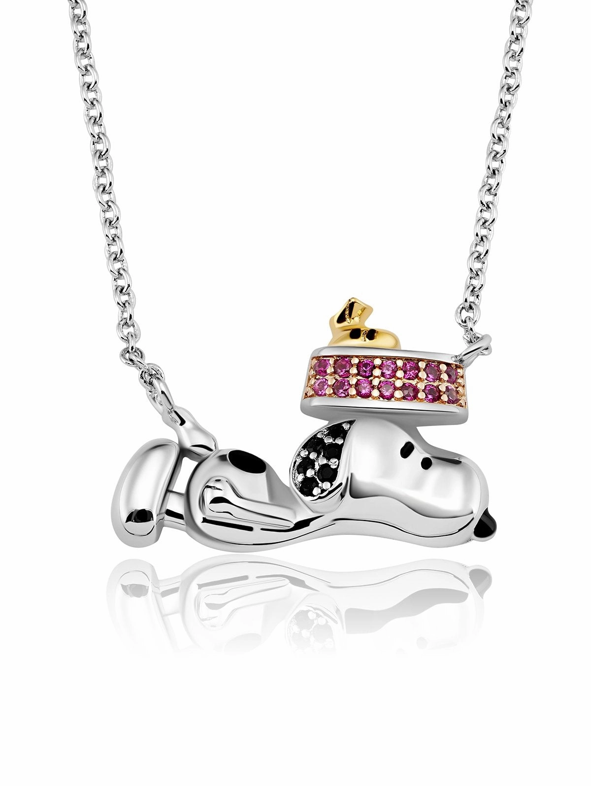 Snoopy's Dog Dish Necklace Finished in 18kt Yellow Gold