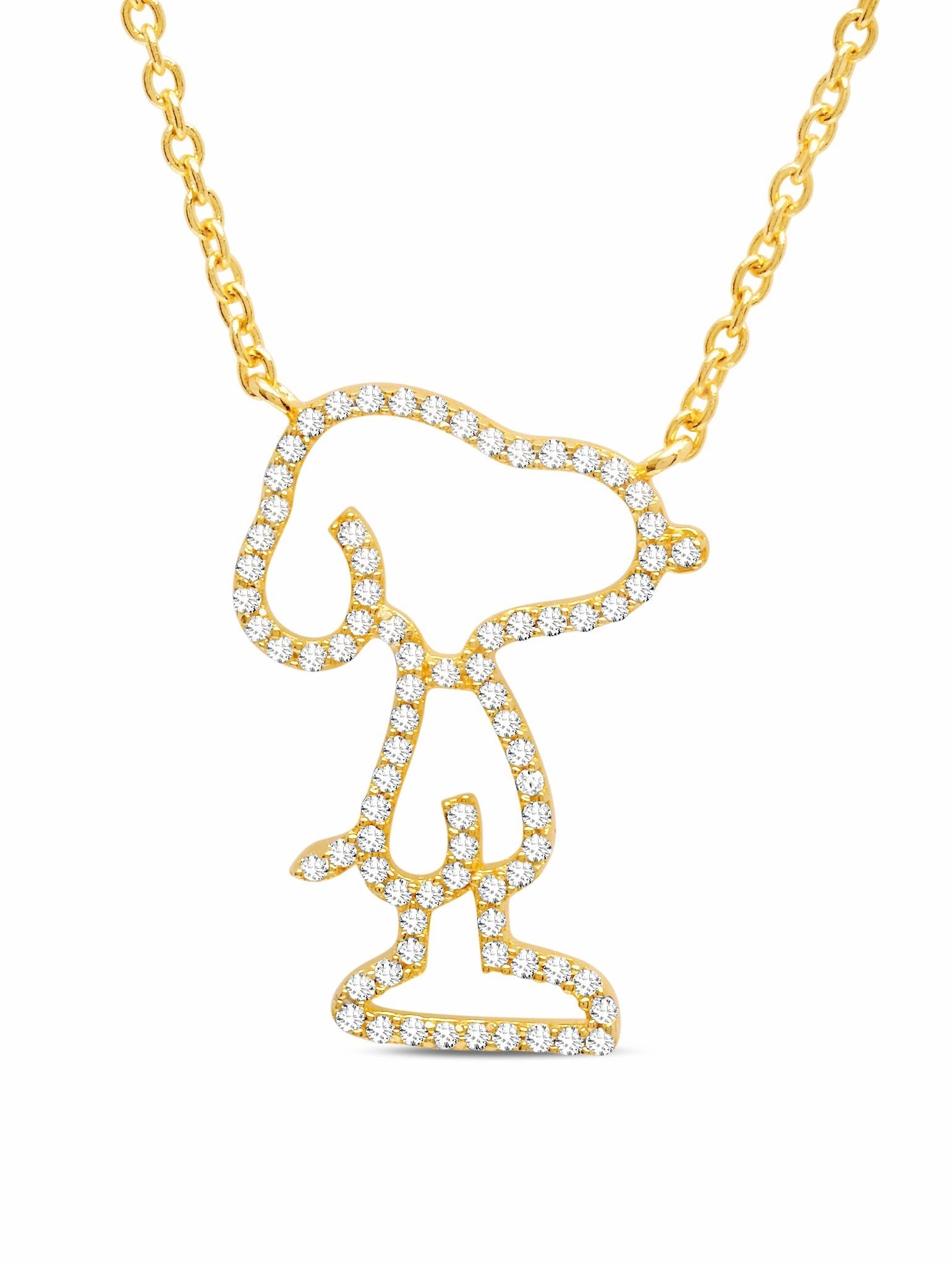 Snoopy Silhouette Necklace in Gold