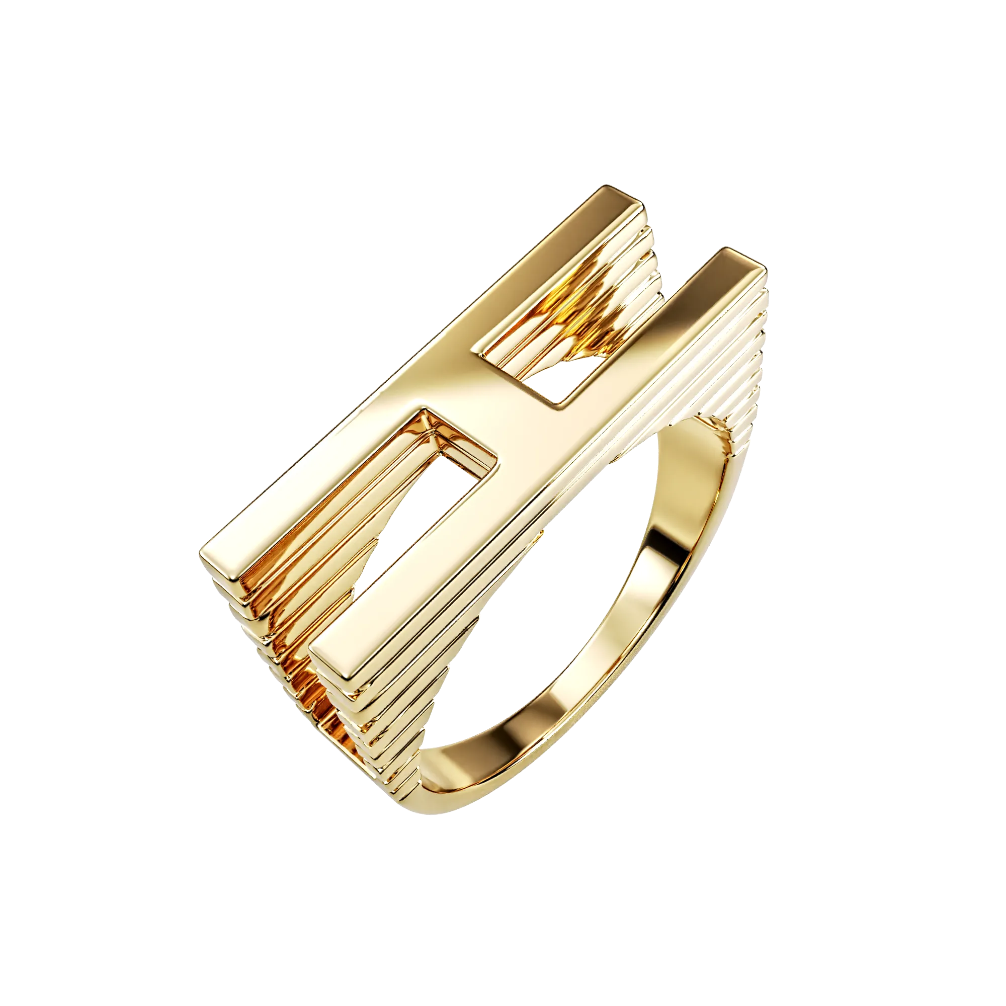 Solid Initial Signet Ring
