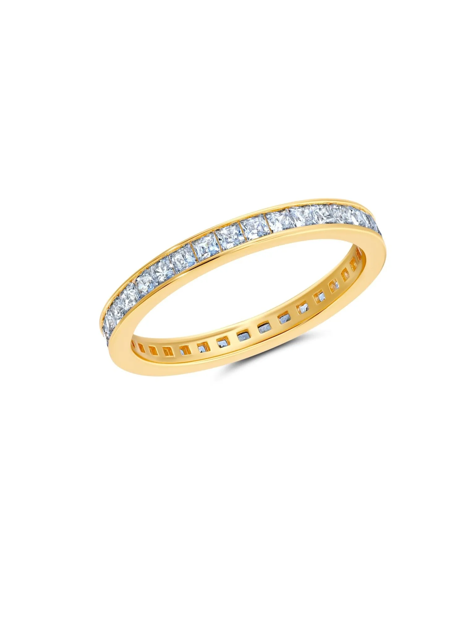 Square Princess Channel Set Etermity Ring