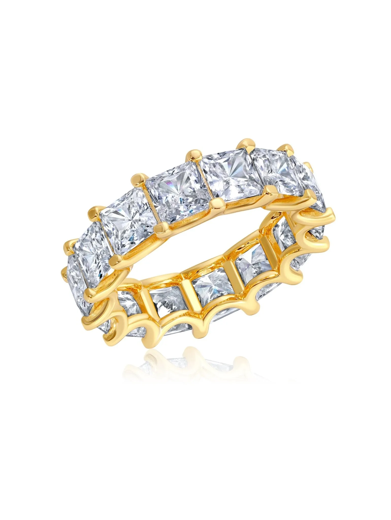 Square Princess Prong Set Eternity Ring