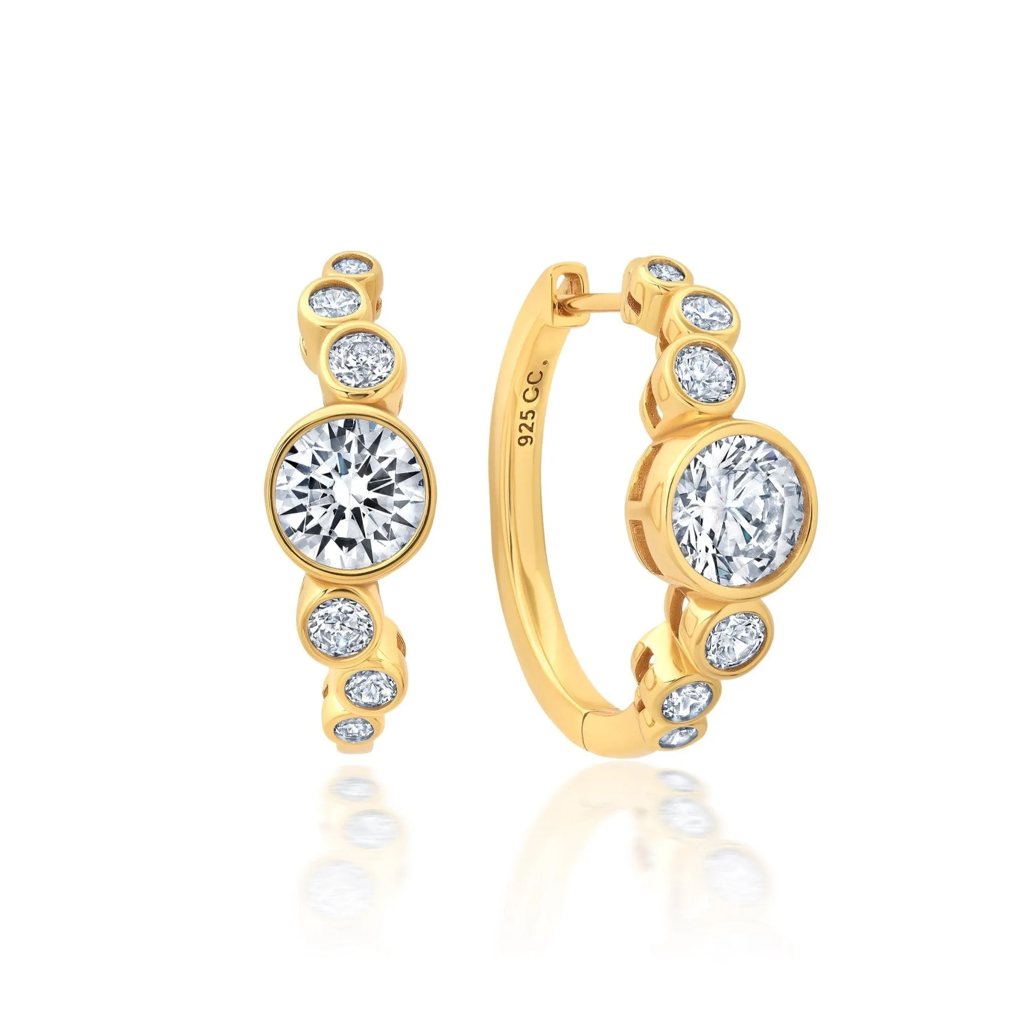 Stardust Bezel Earrings Finished in Gold