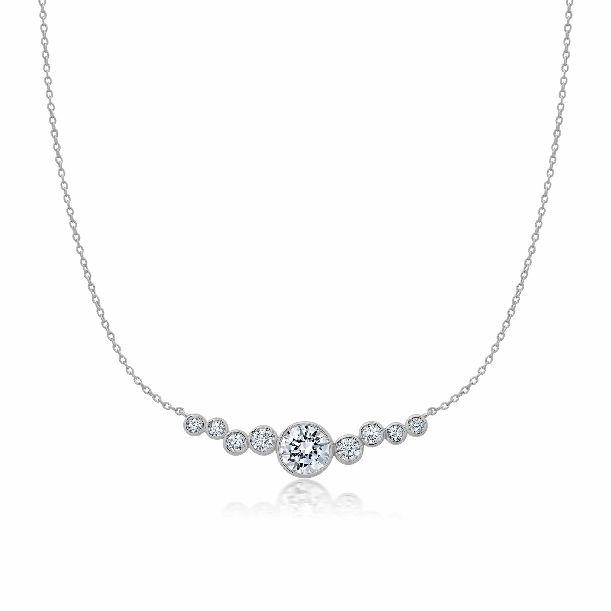 Stardust Bezel Necklace Finished in Platinum