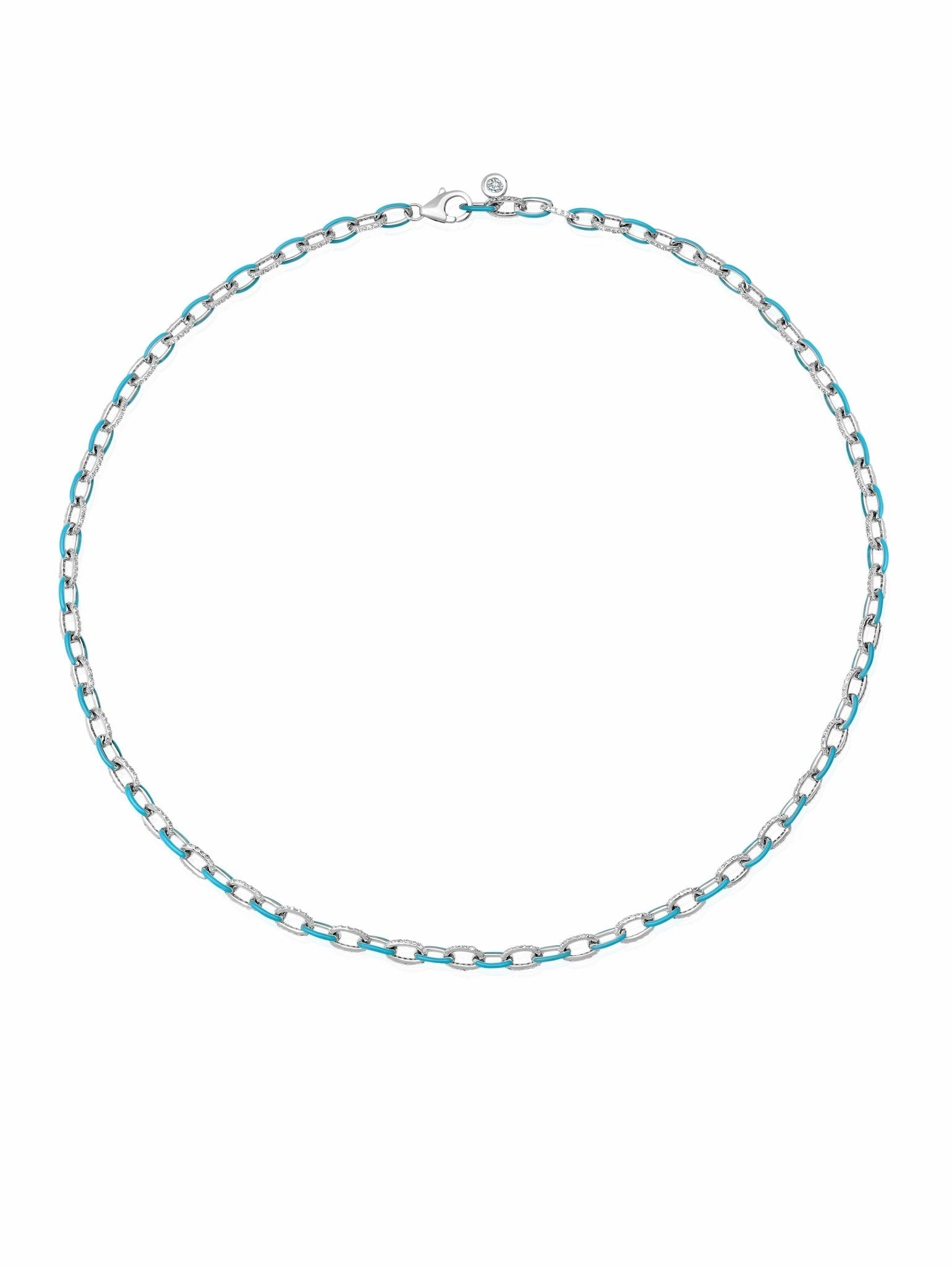 Teal Glaze Chain Link Necklace