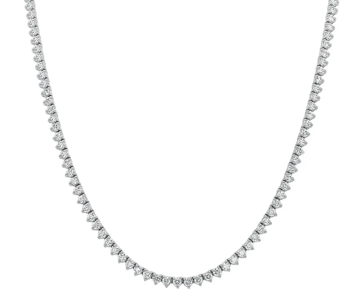 Three Prong Tennis Necklace