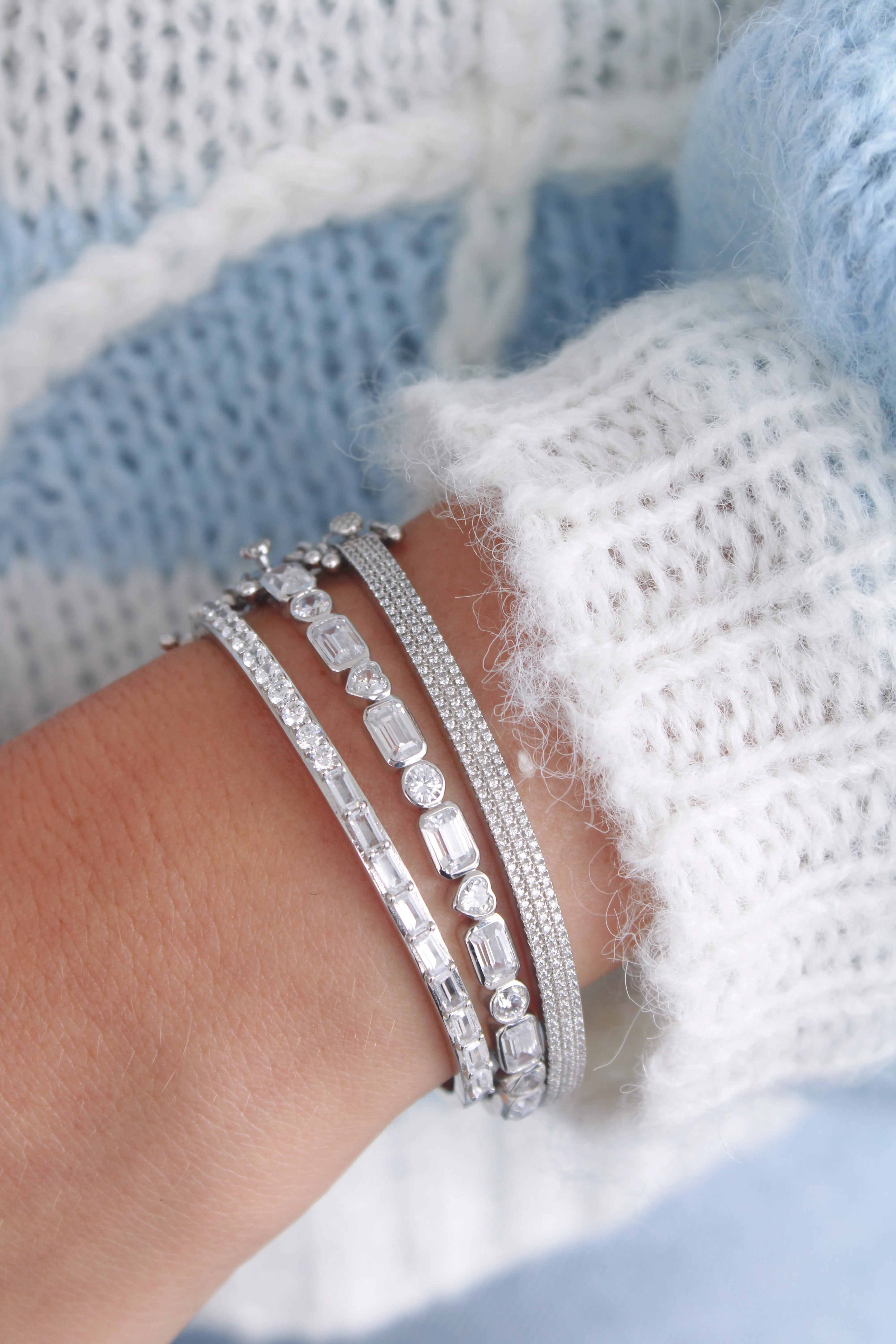 Three Row Pave Bangle