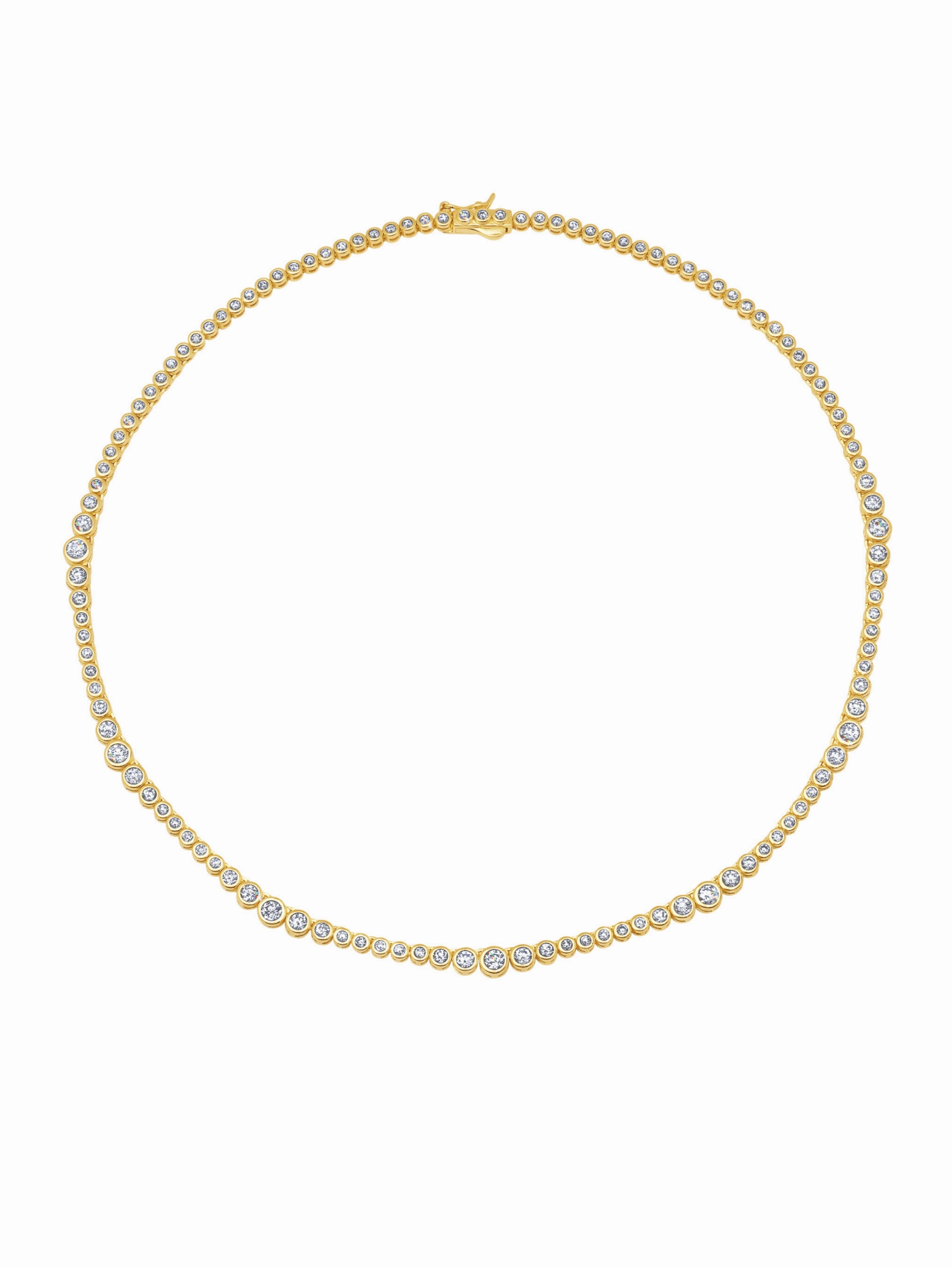 Treasure Bezel Tennis Necklace in Gold