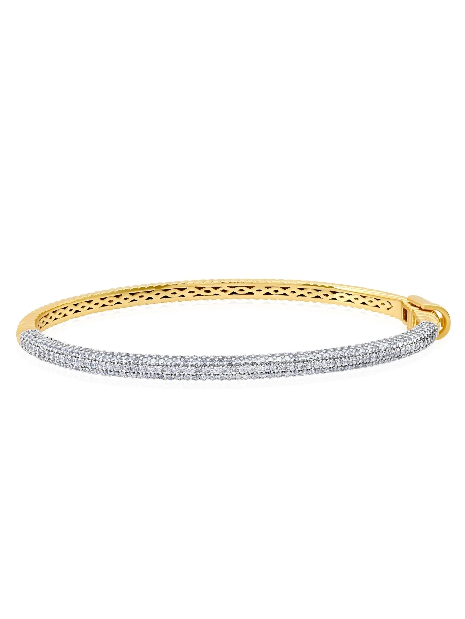 Two Tone Reversible Bracelet Finished in Platinum and Gold