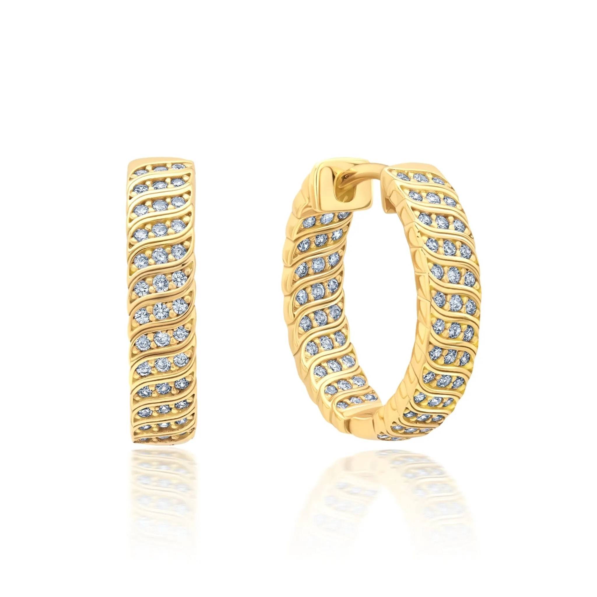 Wave Hoops in Gold