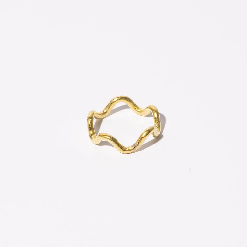 Wavy Band Ring - Brass