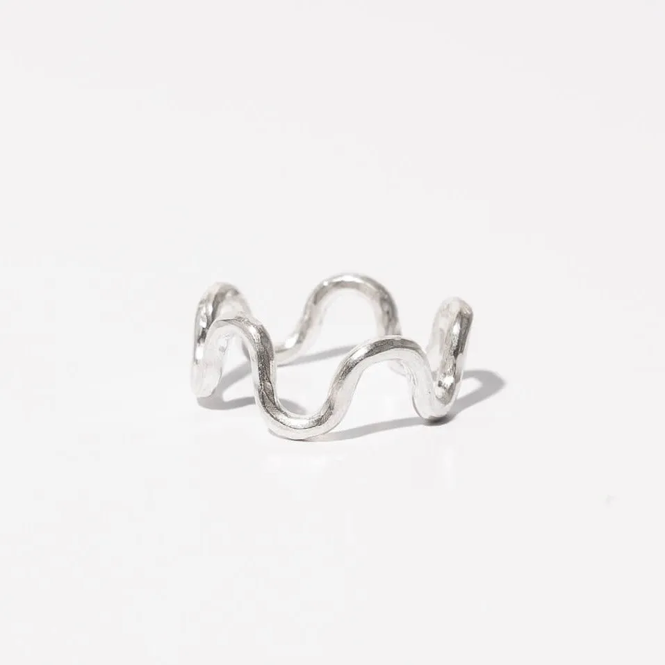 Wavy Band Ring - Sterling Silver