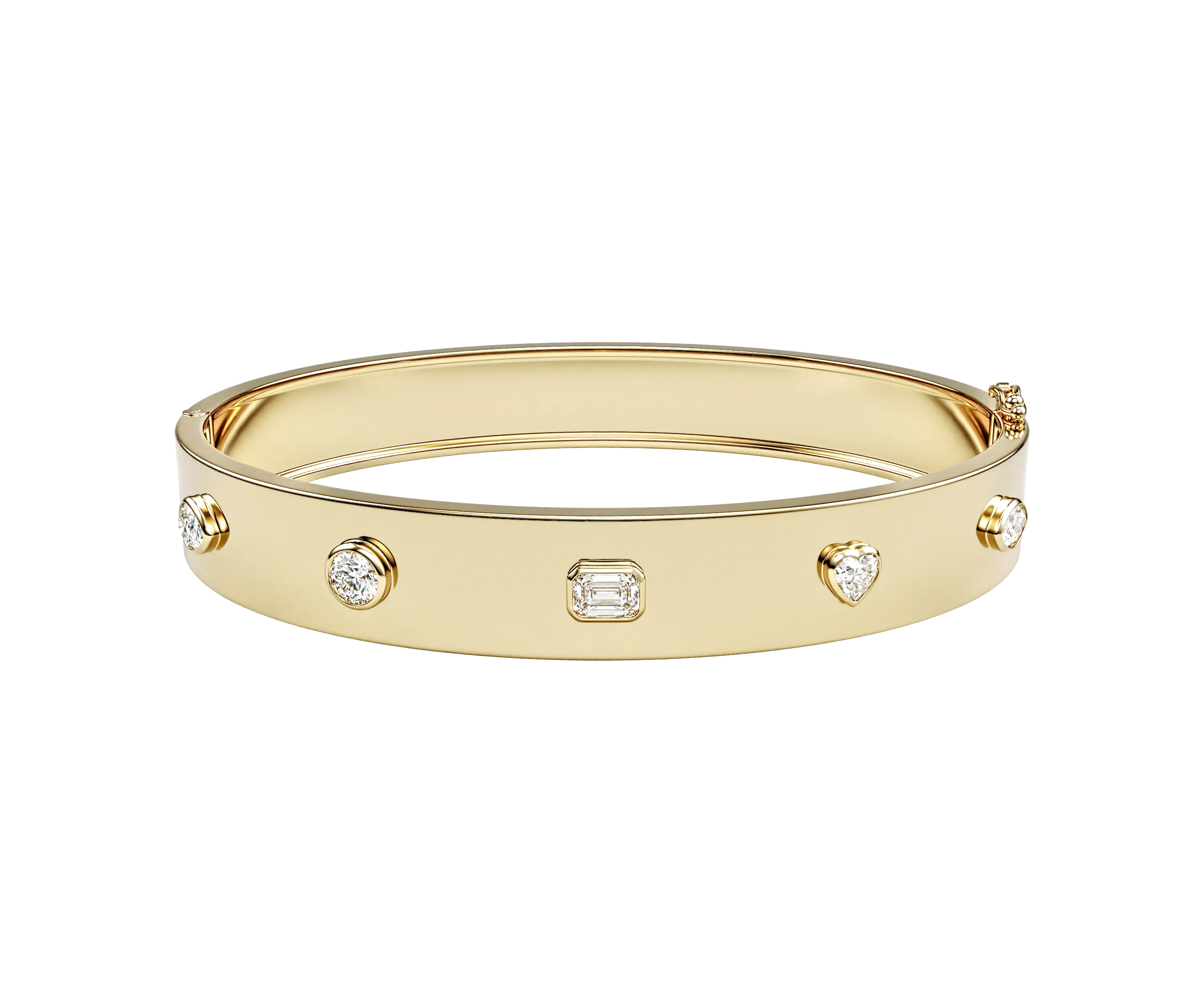 Wide Multi Shape Inlay Bangle