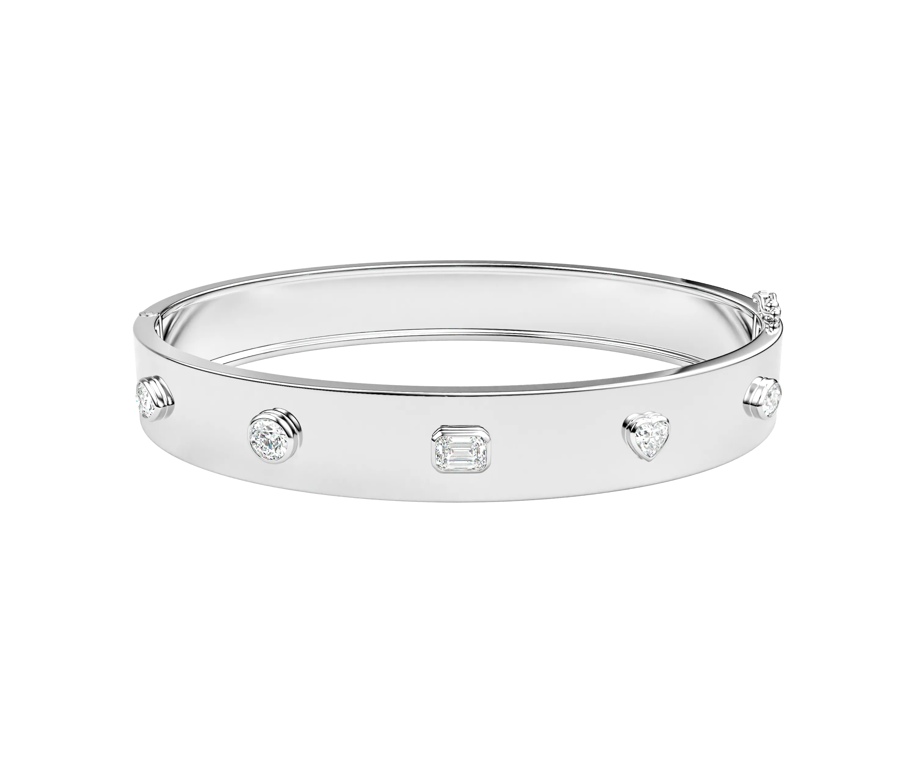 Wide Multi Shape Inlay Bangle