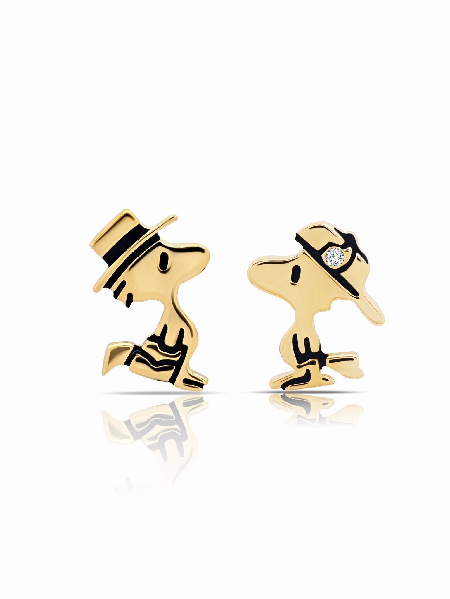 Woodstock  .925 Sterling SilverStud Earrings Finished in 18kt Yellow Gold