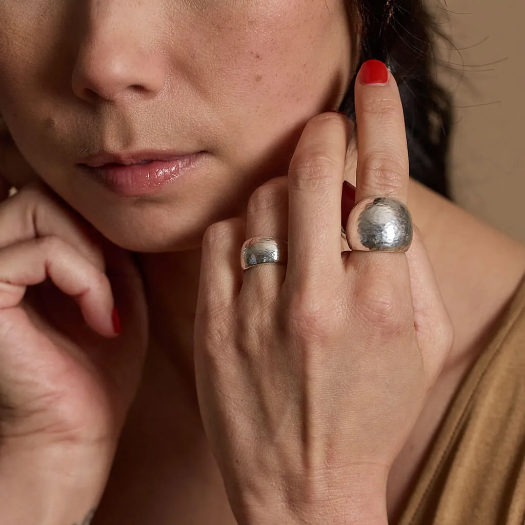 Yala Heritage Hammered Statement Ring - Sterling Silver